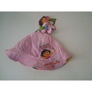DORA THE EXPLORER KIDS-- PINK BEACH FLOPPY BUCKET HAT CAP DEADSTOCK  VINTAGE U4